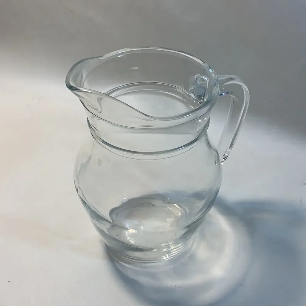 Clear Glass Serving Pitcher Handle Mimosa 22 Ounce Kitchen Bar Accessories  Used